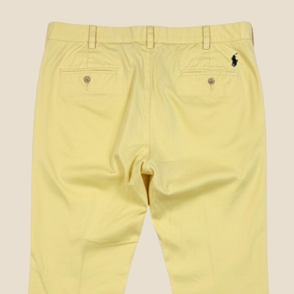 Chino Pants Polo Ralph Lauren 34/34* Butter Yellow 100% Cotton Embroidered Pony